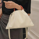 Small Totes With Ring Handle PU Leather Women's Handbag Shoulder Messenger Bag