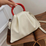 Small Totes With Ring Handle PU Leather Women's Handbag Shoulder Messenger Bag