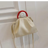 Small Totes With Ring Handle PU Leather Women's Handbag Shoulder Messenger Bag