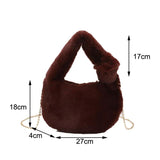 Winter Women's Plush Chain Crossbody Bag Handbag
