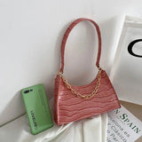 Retro Totes Shoulder Bag Leather Chain Handbag for Women