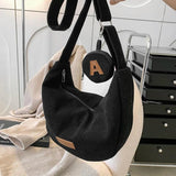 Women's Corduroy Crossbody Bag Winter Handbag High Capacity