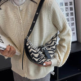Y2K Jacquard Animal Patterns Shoulder Side Bag for Women