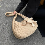 Nylon Crossbody Bag Women Winter Shoulder Handbag Shopper Casual Lady Solid