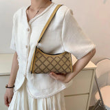Plaid Shoulder Bag PU Leather Tote Crossbody Purse