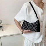 Plaid Shoulder Bag PU Leather Tote Crossbody Purse