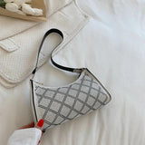 Plaid Shoulder Bag PU Leather Tote Crossbody Purse