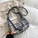 Plaid Underarm Shoulder Bags PU Leather Women Handbag Totes