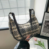 Plaid Underarm Shoulder Bags PU Leather Women Handbag Totes