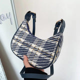 Plaid Underarm Shoulder Bags PU Leather Women Handbag Totes