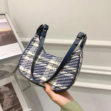 Plaid Underarm Shoulder Bags PU Leather Women Handbag Totes