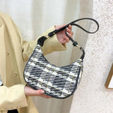 Plaid Underarm Shoulder Bags PU Leather Women Handbag Totes