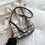 Plaid Underarm Shoulder Bags PU Leather Women Handbag Totes
