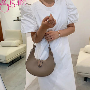 Armpit Shoulder Bag Moon Travel Shopper Totes Women PU Leather Hobo Bag