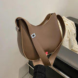 Half-Moon Shoulder Bag for Women - High-quality PU Leather Handbag