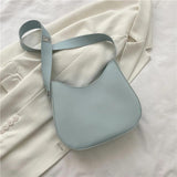 Half-Moon Shoulder Bag for Women - High-quality PU Leather Handbag