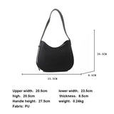 Half-Moon Shoulder Bag for Women - High-quality PU Leather Handbag