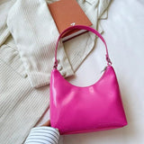 Vintage Women Patent Shoulder Underarm Bag PU Leather Casual Small Hob