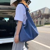 Casual Canvas Shoulder Bag for Women High Capacity Female Shopping Hobo Bags