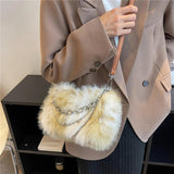 Trending Fluffy Faux Fur Soft Shoulder Bag for Women