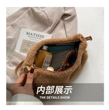 Winter Women Soft Plush Shoulder Bag Faux Furry Small Tote Purse Handbag