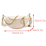 Women's Chain Shoulder Purse Hobo Handbag Zipper Crossbody Bag