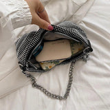 Rhinestone Evening Handbag Silvery Crystal Wedding Party Bag