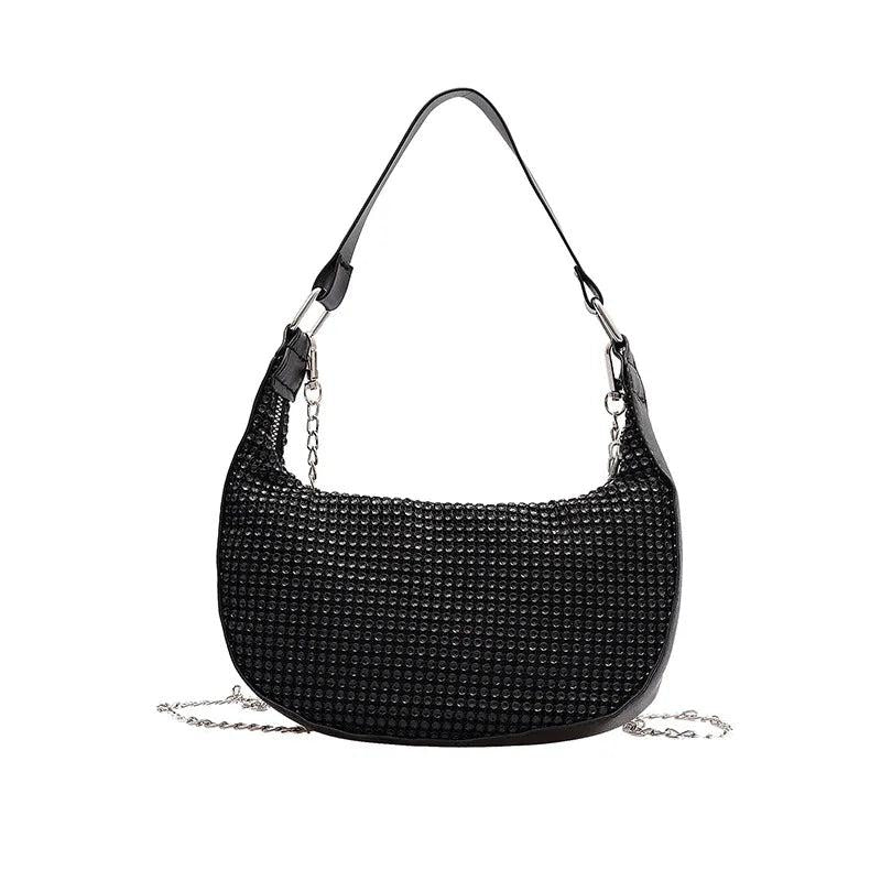 Women Shoulder Bags Diamond Hobo-bag Clutch PU Messenger Evening Bag