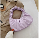Women's Pleated Handlebags PU Cloud Bags Shoulder Handbag