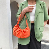Candy Women Shoulder Bags Pleated Ladies Small Underarm Bag