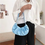 Candy Women Shoulder Bags Pleated Ladies Small Underarm Bag
