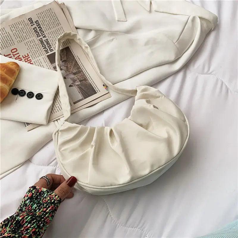 Candy Women Shoulder Bags Pleated Ladies Small Underarm Bag