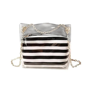 Clear Shoulder Bag Women Handbag Messenger Bag with Inner Bag