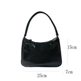 Casual Solid Shoulder Bags Split Retro Small Clutch French Style Underarm Bag