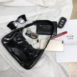 Casual Solid Shoulder Bags Split Retro Small Clutch French Style Underarm Bag