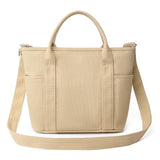 Canvas Shoulder Bag with Removable Straps for Women