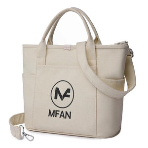 Canvas Shoulder Bag with Removable Straps for Women