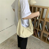 Canvas Crossbody Shoulder Bag Japanese Solid Large-capacity