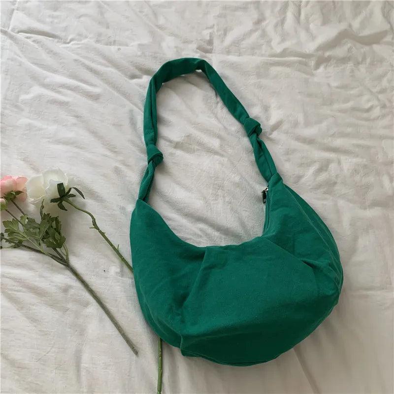 Canvas Crossbody Shoulder Bag Japanese Solid Large-capacity