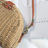 Woman Straw Bag Semi-Circle Shoulder Bag Rattan Handbag Summer Beach Bag