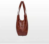 European & American Retro Soft Leather Handbag, Large-capacity Shoulder Bag