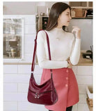 Retro Ladies PU Leather Shoulder Bag Large Capacity Handbag