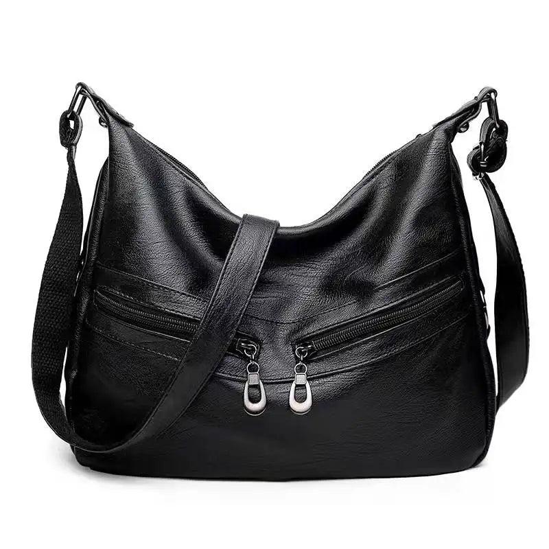 Retro Ladies PU Leather Shoulder Bag Large Capacity Handbag