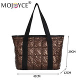 Women's Quilted Cotton Padded Shoulder Bag Large Capacity Travel