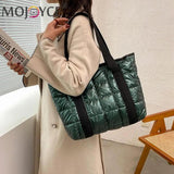 Women's Quilted Cotton Padded Shoulder Bag Large Capacity Travel