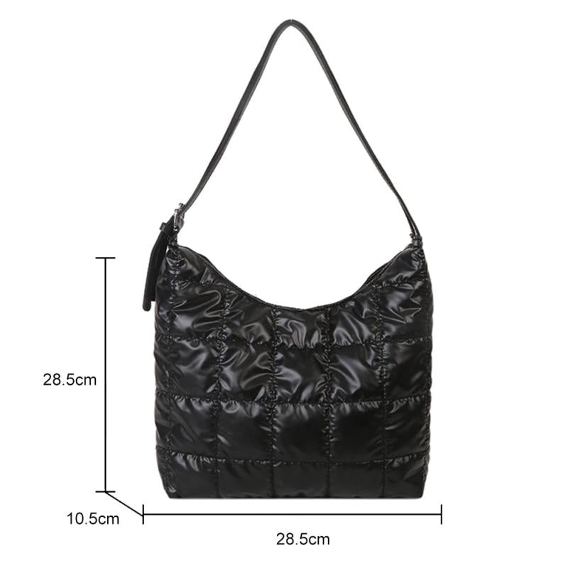 Women's Quilted Cotton Padded Shoulder Bag Large Capacity Travel