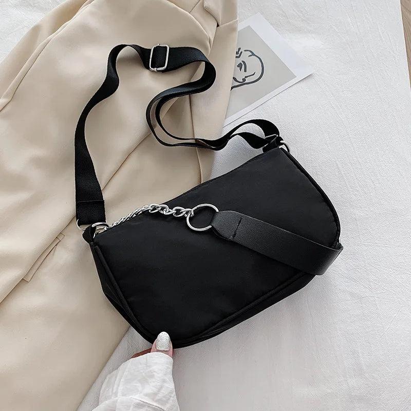Oxford Crossbody Shoulder Bag for Women with Chain Strap