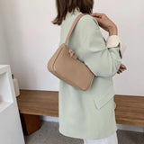 Purple Underarm Bag Retro Solid Ladies Hobos Handbags Girls Small Shoulder Bags