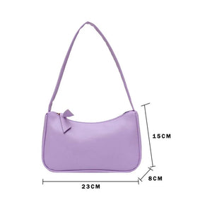 Spring Women's Soft PU Small Shoulder Bags Leather Handbag Retro Shopper Bags