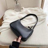 Spring Women's Soft PU Small Shoulder Bags Leather Handbag Retro Shopper Bags